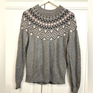 Stormpack/Sunice Women’s Size Medium Grey Fair Isle Crew Neck Sweater Shirt Top